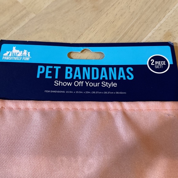 Doggie Pink & Green Double Pack Bandanas by Pawsitively Fun. - Picture 3 of 6